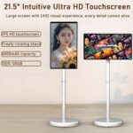 Smart TV portátil, Monitor táctil inteligente, TV con ruedas, TV portátil inalámbrico con control por voz, 8 GB de Ram + 128 GB de almacenamiento de 32 pulgadas