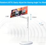 Smart TV portátil, Monitor táctil inteligente, TV con ruedas, TV portátil inalámbrico con control por voz, 8 GB de Ram + 128 GB de almacenamiento de 32 pulgadas