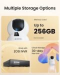 ZOSI C518 1080p Cámara de Vigilancia WiFi Interior para Bebé/Mascota, Detección y Seguimiento de Personas, Visión Nocturna, Audio Bidireccional, WiFi 2.4G/5G