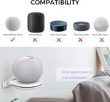 AhaStyle – Soportes de pared para Apple Homepod Mini (gestión de cables integrada) Soporte estable de ABS compatible con HomePod Mini (necesita taladrar) (paquete de 2)
