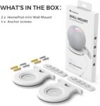 AhaStyle – Soportes de pared para Apple Homepod Mini (gestión de cables integrada) Soporte estable de ABS compatible con HomePod Mini (necesita taladrar) (paquete de 2)