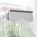 de piso con mango largo, cepillo de fregar con mango largo | Cepillo de limpieza de azulejos con raspador, fregador doméstico para limpieza de duchas, baños, terrazas, balcones y