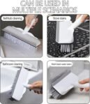 de piso con mango largo, cepillo de fregar con mango largo | Cepillo de limpieza de azulejos con raspador, fregador doméstico para limpieza de duchas, baños, terrazas, balcones y