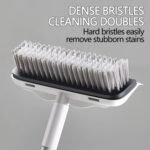 de piso con mango largo, cepillo de fregar con mango largo | Cepillo de limpieza de azulejos con raspador, fregador doméstico para limpieza de duchas, baños, terrazas, balcones y