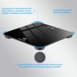 Báscula de Baño, Báscula Digital con Pantalla LED, Báscula de Peso Corporal de Alta Precisión, Máximo 180 kg, Tecnología Step-on, Negra