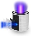 SPC ESPIRARE MAX Purificador de aire inteligente Wi-Fi para habitaciones grandes, filtración de 4 fases, filtro True HEPA 13, luz UV, súper silencioso, compatible con asistente de voz