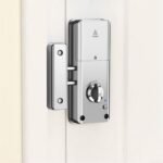 Compatible con la cerradura de puerta inteligente TTlock con diseño invisible, múltiples métodos de desbloqueo y seguridad mejorada para sus puertas de madera (Plata)
