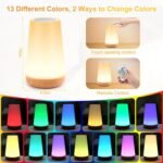 JOPHEK Control táctil regulable USB recargable, cambio de color RGB con control remoto, lámparas de noche para regalos para niñas y niños