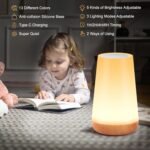 JOPHEK Control táctil regulable USB recargable, cambio de color RGB con control remoto, lámparas de noche para regalos para niñas y niños