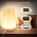JOPHEK Control táctil regulable USB recargable, cambio de color RGB con control remoto, lámparas de noche para regalos para niñas y niños