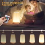 JOPHEK Control táctil regulable USB recargable, cambio de color RGB con control remoto, lámparas de noche para regalos para niñas y niños