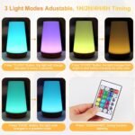 JOPHEK Control táctil regulable USB recargable, cambio de color RGB con control remoto, lámparas de noche para regalos para niñas y niños