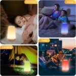 JOPHEK Control táctil regulable USB recargable, cambio de color RGB con control remoto, lámparas de noche para regalos para niñas y niños