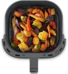 CASO Design AirFry 6.0 Freidora de aire sin aceite con doble compartimento de 6 L, 8 programas, recordatorio de batido, temperatura y tiempo regulables, pantalla LED, lavavajillas, 1700 W