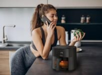 CASO Design AirFry 6.0 Freidora de aire sin aceite con doble compartimento de 6 L, 8 programas, recordatorio de batido, temperatura y tiempo regulables, pantalla LED, lavavajillas, 1700 W