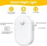 Luz Nocturna Infantil, (2 Piezas) Luz Nocturna LED con Sensor de Movimiento Ajustable, Luz TEAMD con 3 Modos para Habitación Infantil, Dormitorio, Armario, Pasillo, Sala de Estar