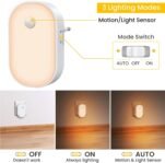 Luz Nocturna Infantil, (2 Piezas) Luz Nocturna LED con Sensor de Movimiento Ajustable, Luz TEAMD con 3 Modos para Habitación Infantil, Dormitorio, Armario, Pasillo, Sala de Estar