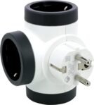 LEGRAND Adaptadores con 3 Salidas Laterales 2P+T, Giratorios, Plug Thief, Acabado Blanco/Gris Oscuro 694521