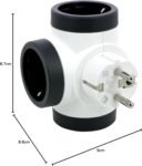 LEGRAND Adaptadores con 3 Salidas Laterales 2P+T, Giratorios, Plug Thief, Acabado Blanco/Gris Oscuro 694521