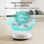 Lefant Robot Aspirador 2200Pa, Mini Robot Aspirador 120 Min Autocarga, Limpieza Zig-Zag, Silencioso, Sensor Anticolisión 6D, App/Alexa/Bluetooth, para Pelos de Mascotas y Suelos Duros, M210