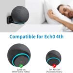 PlusAcc EC Soporte de pared de 4.ª generación: soporte silencioso, gestión de cables integrada, accesorio para Google Nest Mini, dormitorio, salón y cocina (negro)