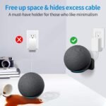 PlusAcc EC Soporte de pared de 4.ª generación: soporte silencioso, gestión de cables integrada, accesorio para Google Nest Mini, dormitorio, salón y cocina (negro)