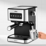 Ufesa Cafetera Monza Espresso y Cappuccino, 20 Barras, Panel Táctil Digital, Vaporera, Café Molido o Monodosis ESE, Función Taza Caliente, 1050W, Depósito 1,5L