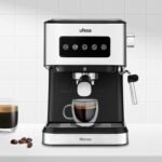 Ufesa Cafetera Monza Espresso y Cappuccino, 20 Barras, Panel Táctil Digital, Vaporera, Café Molido o Monodosis ESE, Función Taza Caliente, 1050W, Depósito 1,5L