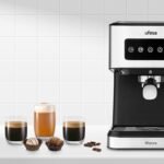 Ufesa Cafetera Monza Espresso y Cappuccino, 20 Barras, Panel Táctil Digital, Vaporera, Café Molido o Monodosis ESE, Función Taza Caliente, 1050W, Depósito 1,5L