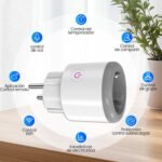 WiFi Smart Plug 16A con monitor de energía Control remoto por Tuya&Smart Life APP/Voice Smart Plugs Bluetooth Compatible con Alexa y Google Home 2.4GHz (2, Blanco roto)