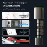 Cerradura con Huella Dactilar, Cilindro Biotech, IP65, con Dos Tarjetas, Dos Juegos de Llaves, con Bluetooth, Apto para Puertas de 35-60 mm Smart Lock Exterior Puerta Electrónica (Negro)