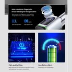 Cerradura con Huella Dactilar, Cilindro Biotech, IP65, con Dos Tarjetas, Dos Juegos de Llaves, con Bluetooth, Apto para Puertas de 35-60 mm Smart Lock Exterior Puerta Electrónica (Negro)