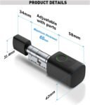 Cerradura con Huella Dactilar, Cilindro Biotech, IP65, con Dos Tarjetas, Dos Juegos de Llaves, con Bluetooth, Apto para Puertas de 35-60 mm Smart Lock Exterior Puerta Electrónica (Negro)