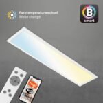 BRILONER – Lámpara de Techo LED Funciona con Alexa, Aplicación y Control por Voz, Blanco Cálido Ajustable a Blanco Frío, Lámpara Inteligente para el Salón del Hogar, 100x25x6,5cm, Blanco