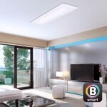 BRILONER – Lámpara de Techo LED Funciona con Alexa, Aplicación y Control por Voz, Blanco Cálido Ajustable a Blanco Frío, Lámpara Inteligente para el Salón del Hogar, 100x25x6,5cm, Blanco