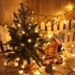 Joomer 4 luces navideñas para exteriores con pilas, 5 m, 50 luces LED de Navidad, 8 modos, decoración navideña LED para exteriores, para festivales, bodas, jardines, terrazas, blanco cálido