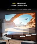【Enfoque eléctrico 4K】 Mini proyector Magcubic, Bluetooth 5.0, WiFi 6, Proyector portátil 200ANSI con rotación de 180° que admite corrección trapezoidal horizontal automática