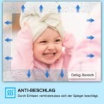 Espejo de baño LED 80 x 60 cm con iluminación Espejo de baño rectangular con luz antiniebla, espejo de pared táctil, blanco cálido/blanco frío, enchufe, reloj