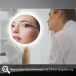 Espejo de baño LED 80 x 60 cm con iluminación Espejo de baño rectangular con luz antiniebla, espejo de pared táctil, blanco cálido/blanco frío, enchufe, reloj