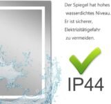 Espejo de baño LED 80 x 60 cm con iluminación Espejo de baño rectangular con luz antiniebla, espejo de pared táctil, blanco cálido/blanco frío, enchufe, reloj