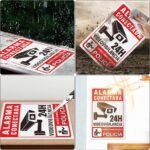 Pegatinas de Alarma de Seguridad – Señal de Videovigilancia – Carteles Videovigilancia Material Vinilo Autoadhesivo 20 x 30 cm – 5 Unidades