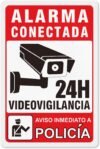 Pegatinas de Alarma de Seguridad – Señal de Videovigilancia – Carteles Videovigilancia Material Vinilo Autoadhesivo 20 x 30 cm – 5 Unidades