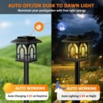 8 Piezas Luces Solares LED Jardín Exterior, Luces de Camino Solar Exterior, IP65 Impermeable, Iluminación Decorativa para Jardín, Paisajes, Caminos, Patios, Pasillos, Césped (Blanco Cálido)