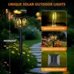 8 Piezas Luces Solares LED Jardín Exterior, Luces de Camino Solar Exterior, IP65 Impermeable, Iluminación Decorativa para Jardín, Paisajes, Caminos, Patios, Pasillos, Césped (Blanco Cálido)