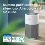 Philips Purificador de aire Serie 2200, HEPA NanoProtect + Filtro de carbón activo, CADR 400m³/h para 104 m², Alérgicos, Filtro ultra silencioso, inteligente y duradero (AC2210/10)