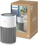 Philips Purificador de aire Serie 2200, HEPA NanoProtect + Filtro de carbón activo, CADR 400m³/h para 104 m², Alérgicos, Filtro ultra silencioso, inteligente y duradero (AC2210/10)