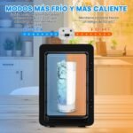 Enventor Nevera Pequeña 15L Negro, 20 Latas Mini Nevera para Habitación, Nevera Pequeña 12V/220V con Frío y Calor, para Coche y Hogar