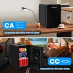 Enventor Nevera Pequeña 15L Negro, 20 Latas Mini Nevera para Habitación, Nevera Pequeña 12V/220V con Frío y Calor, para Coche y Hogar