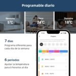 Termostato wifi con batería, apto para calderas de gas de 2 hilos. Termostato programable diario, controlable vía Tuya o Smart Life. Es compatible con el Asistente de Google y Alexa.