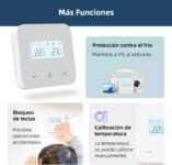 Termostato wifi con batería, apto para calderas de gas de 2 hilos. Termostato programable diario, controlable vía Tuya o Smart Life. Es compatible con el Asistente de Google y Alexa.
